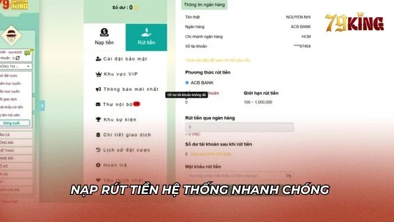 Giao dịch nạp rút với đa dạng các hình thức khác nhau